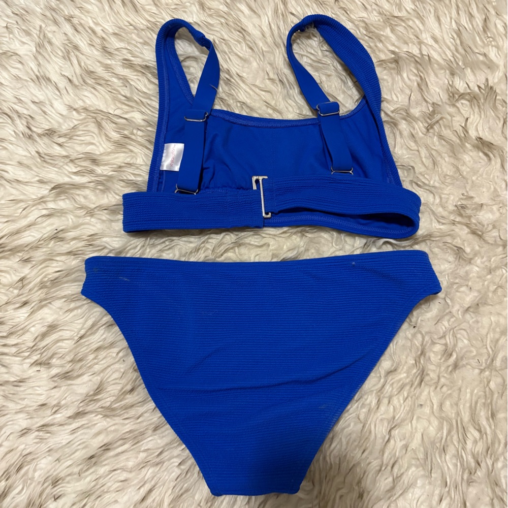 Electric Blue Ribbed Bikini Set - Picture 2 of 2